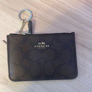 Coach Black Leather Keychain Wallet